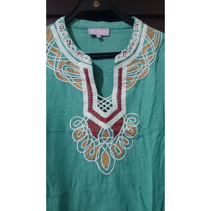 BritishIndia blouse hijau tosca size L-XL kode A15