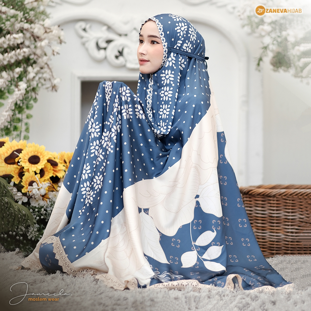 Zaneva - Mukena Motif Printing Pemium Eksklusif Armany Silk by Zaneva