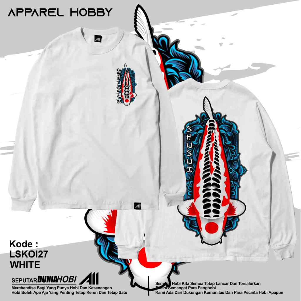 KAOS IKAN KOI SHUSUI KOI27 WHITE TSHIRT APPAREL HOBBY