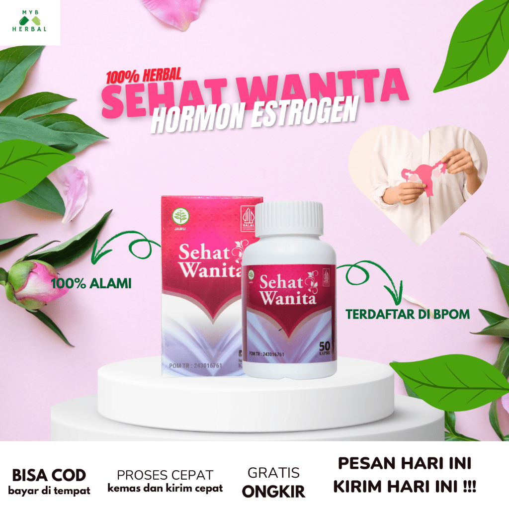 Sehat Wanita 50 Kapsul - Obat Hormon Estrogen, Obat Penambah Hormon Estrogen Wanita, Pelancar Menstr