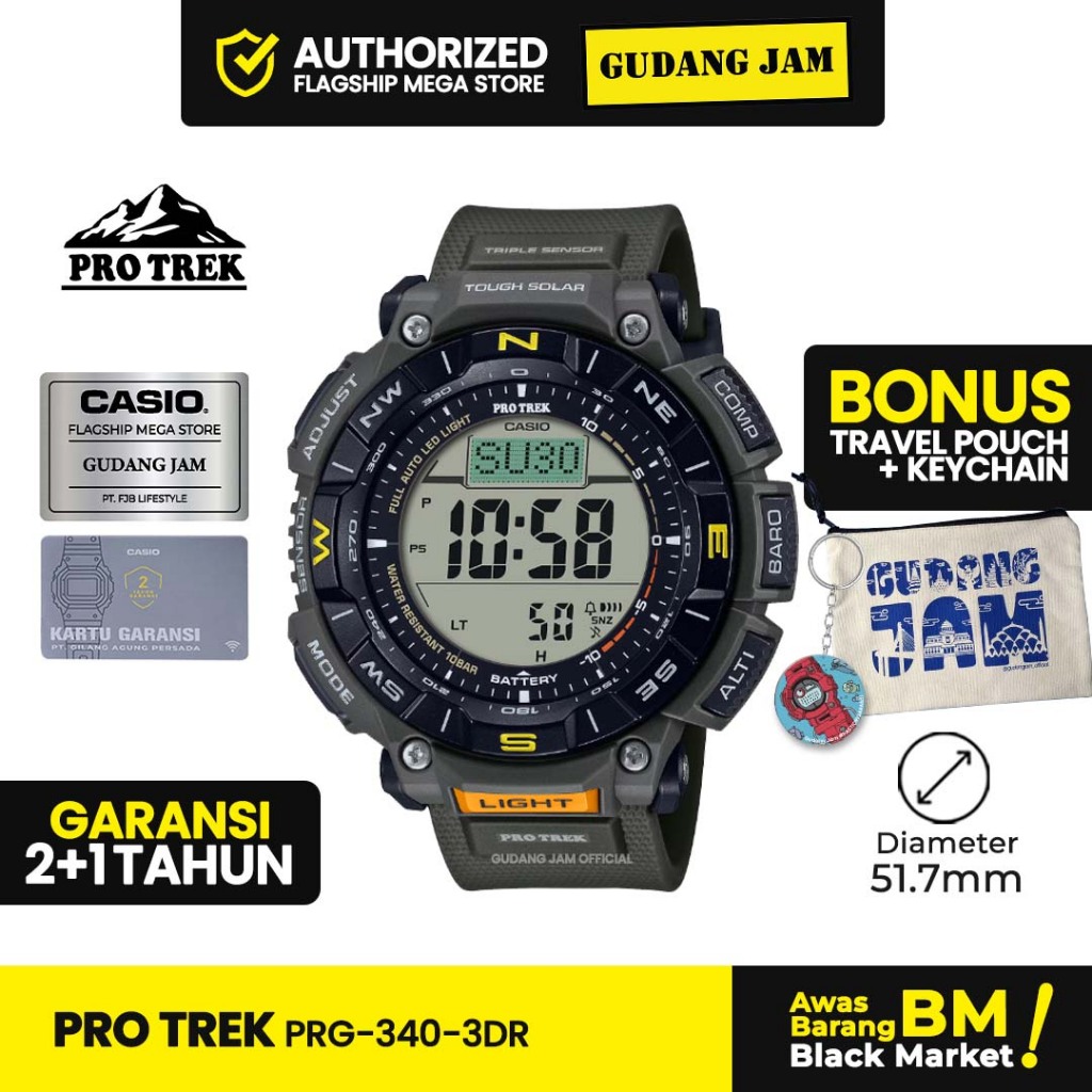 Jam Tangan Pria Pro Trek ProTrek PRG-340-3DR PRG-340 PRG340