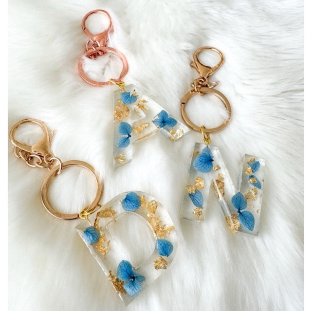 [CUSTOM]resin keychain dried flower|Gantungan kunci resin bunga kering | clear resin