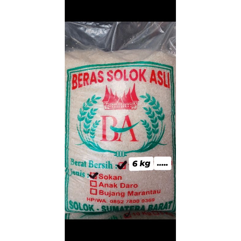 

Beras Solok BA Kemasan 6kg Sokan