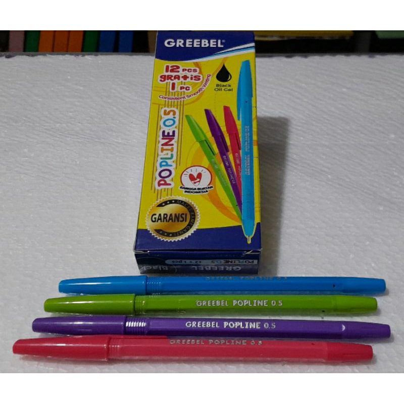

Pena Ball Point GREEBEL Popline 0.5 (12pcs+1pcs)