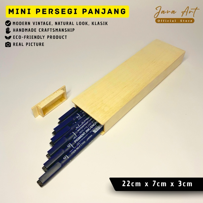 

KOTAK PENYIMPANAN PENSIL KAYU AESTHETIC, 22 cm x 7 cm x 3 cm.