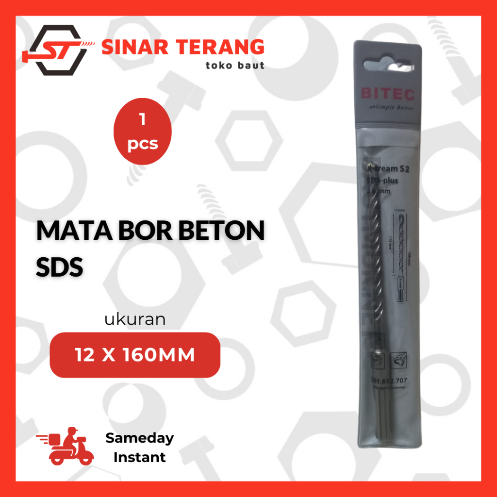 Mata Bor Beton SDS Plus 12 x 160 mm - Mata Bor Beton Tembok hilti Solid/Bitec
