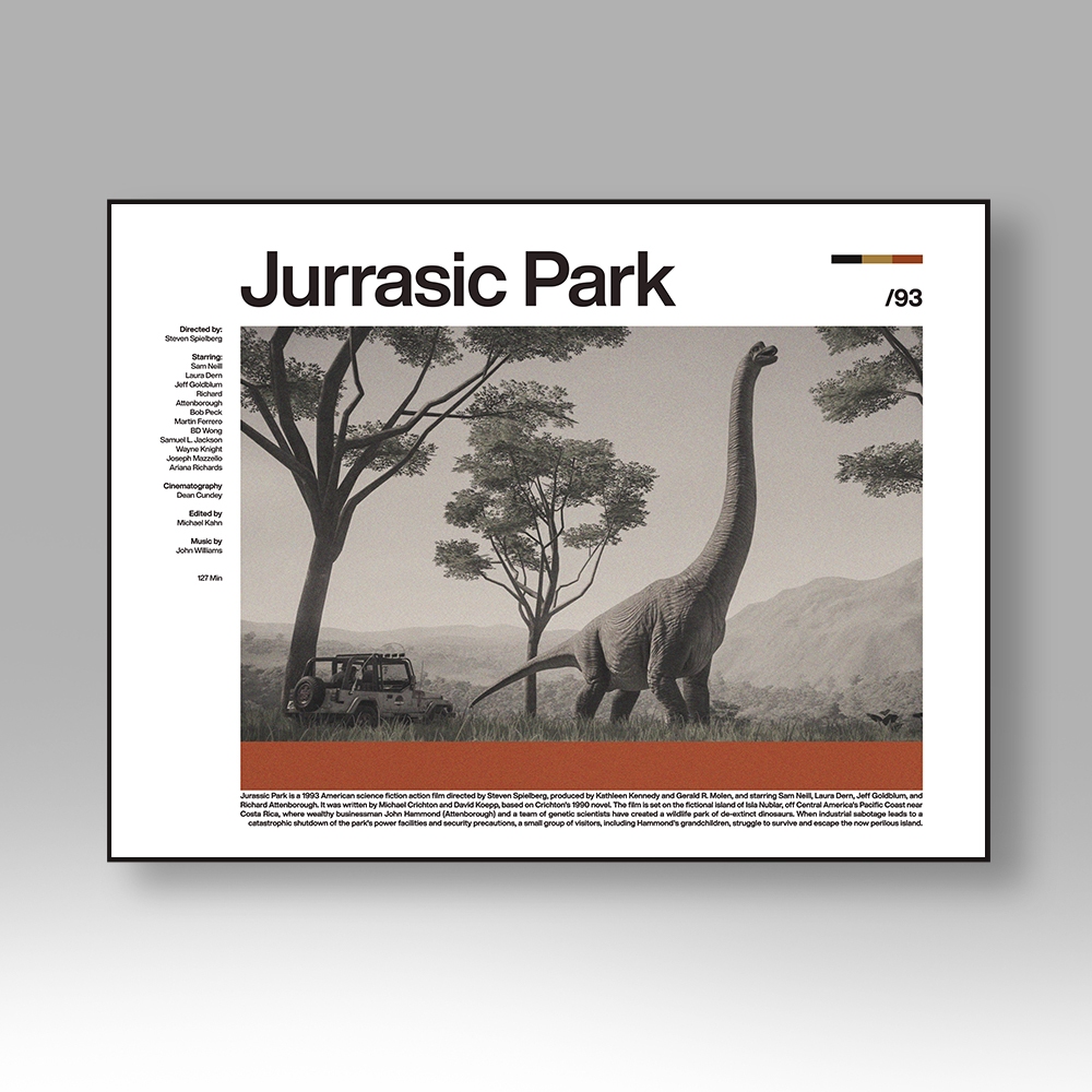 Poster + Frame Jurassic Park - Hiasan Dinding Wall Decor Frameblock