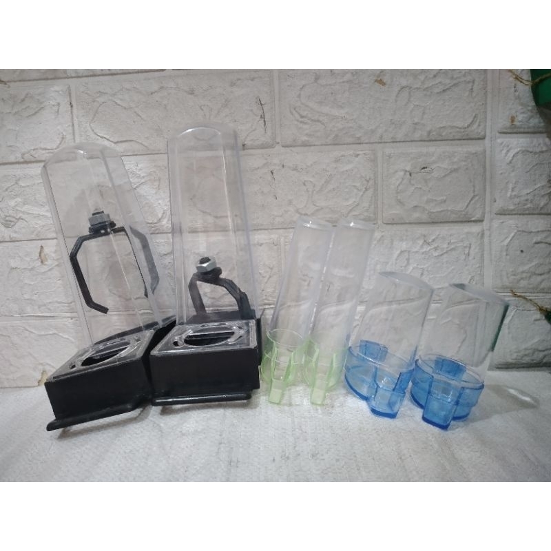 Cepuk dispenser / tabung wadah / tempat Makan dan Minum Lovebird / love bird / burung / Hewan