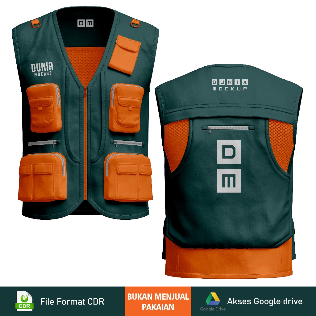 Mockup Jaket Rompi - Corel DRAW