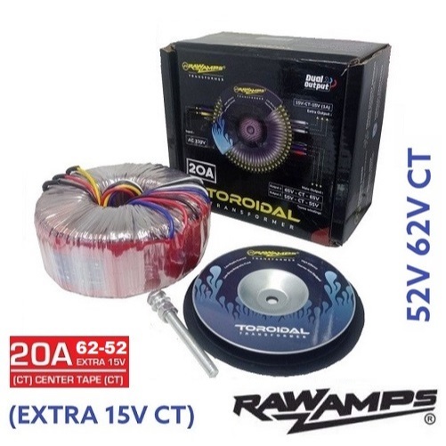 TRAFO VULCANS 20A CT 62V & 52V TRAVO VULCAN TOROID TORODIAL MURNI 20Amper A DONUT EXTRA CT 15V 62V-5