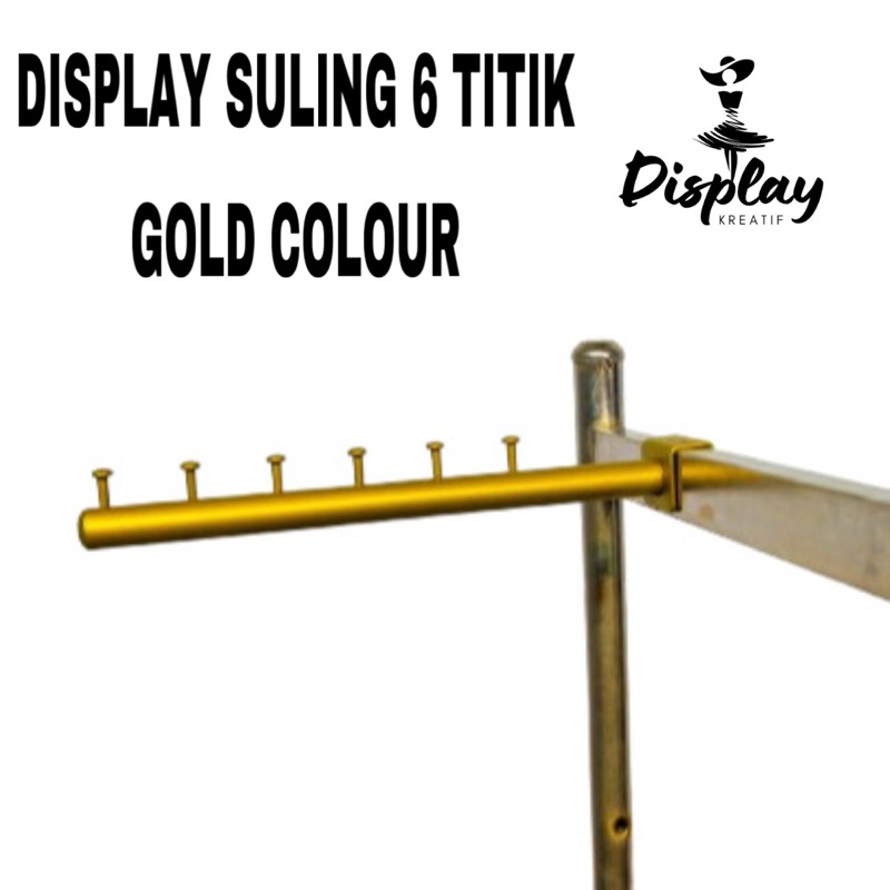 Suling Display Gantungan Pakaian 6 Titik Gold / Gantungan Baju Hanger Baju Anti karat / Hanger Sulin