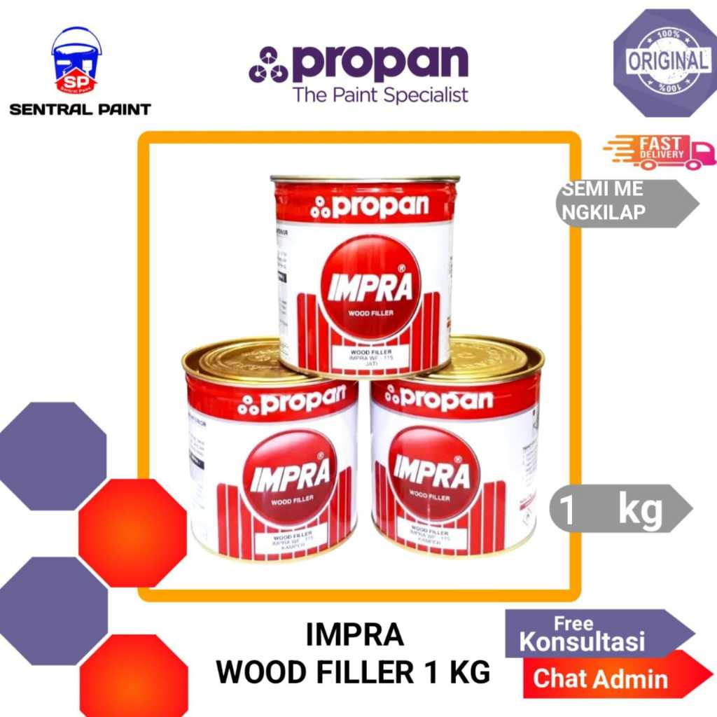 IMPRA WOOD FILLER JATI/KAMPER/TEAK/SUNGKAI/MERBAU - 1KG