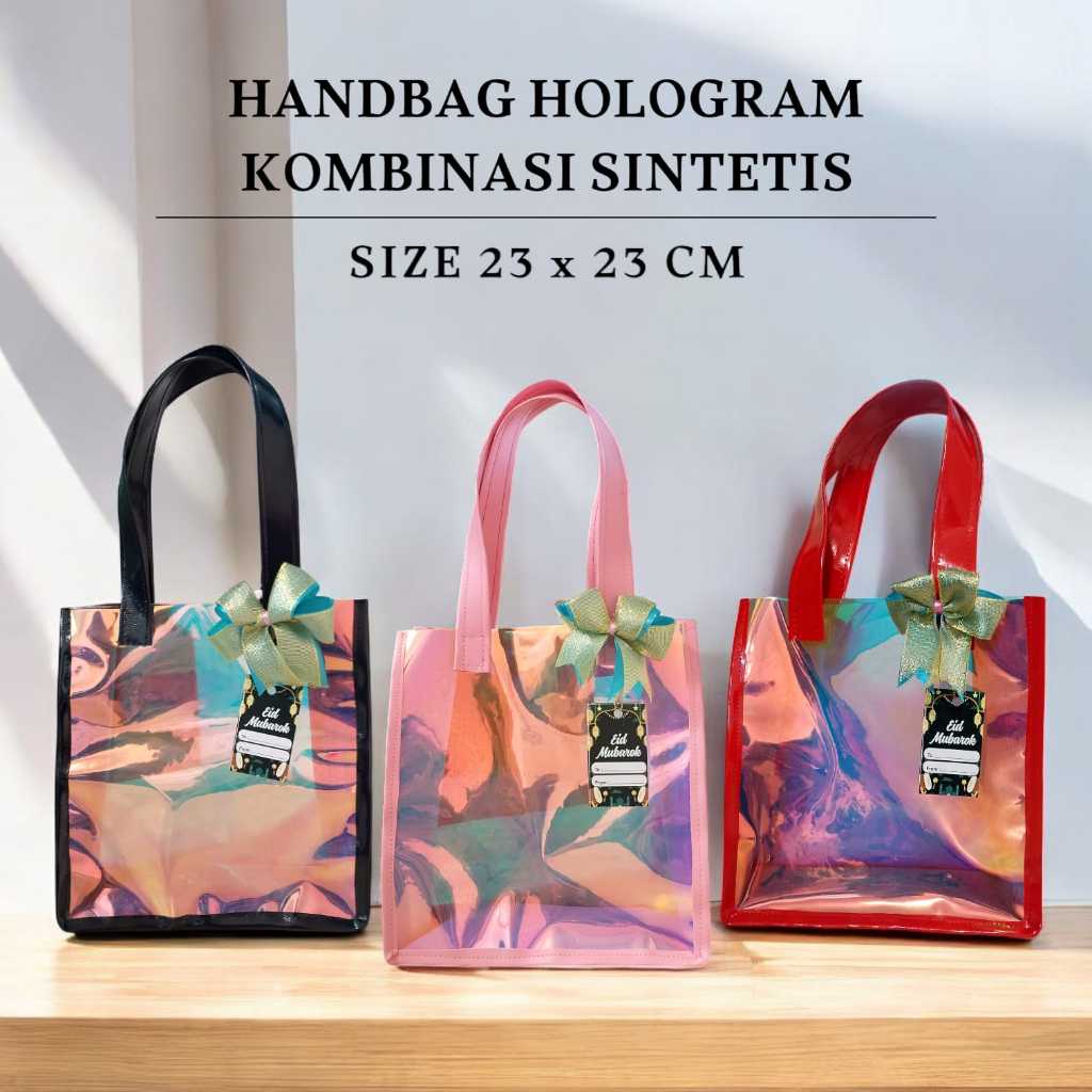Tote Bag Aesthetic - Tas Lucu - Tas Mika - Tas PVC Mika Hologram Sintetis - Handbag Wanita