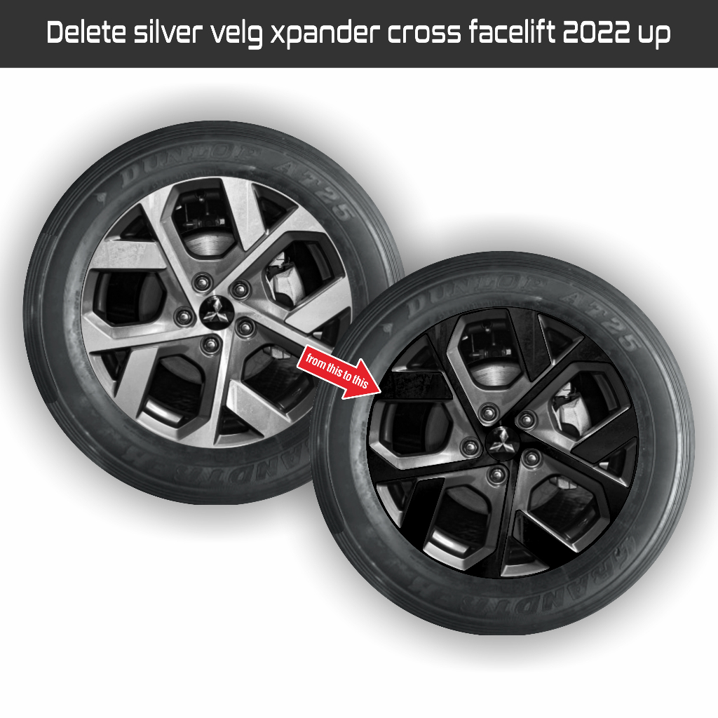 Sticker Delete silver velg New Xpander cross facelift 2022 -2024 R17 (harga 5velg)