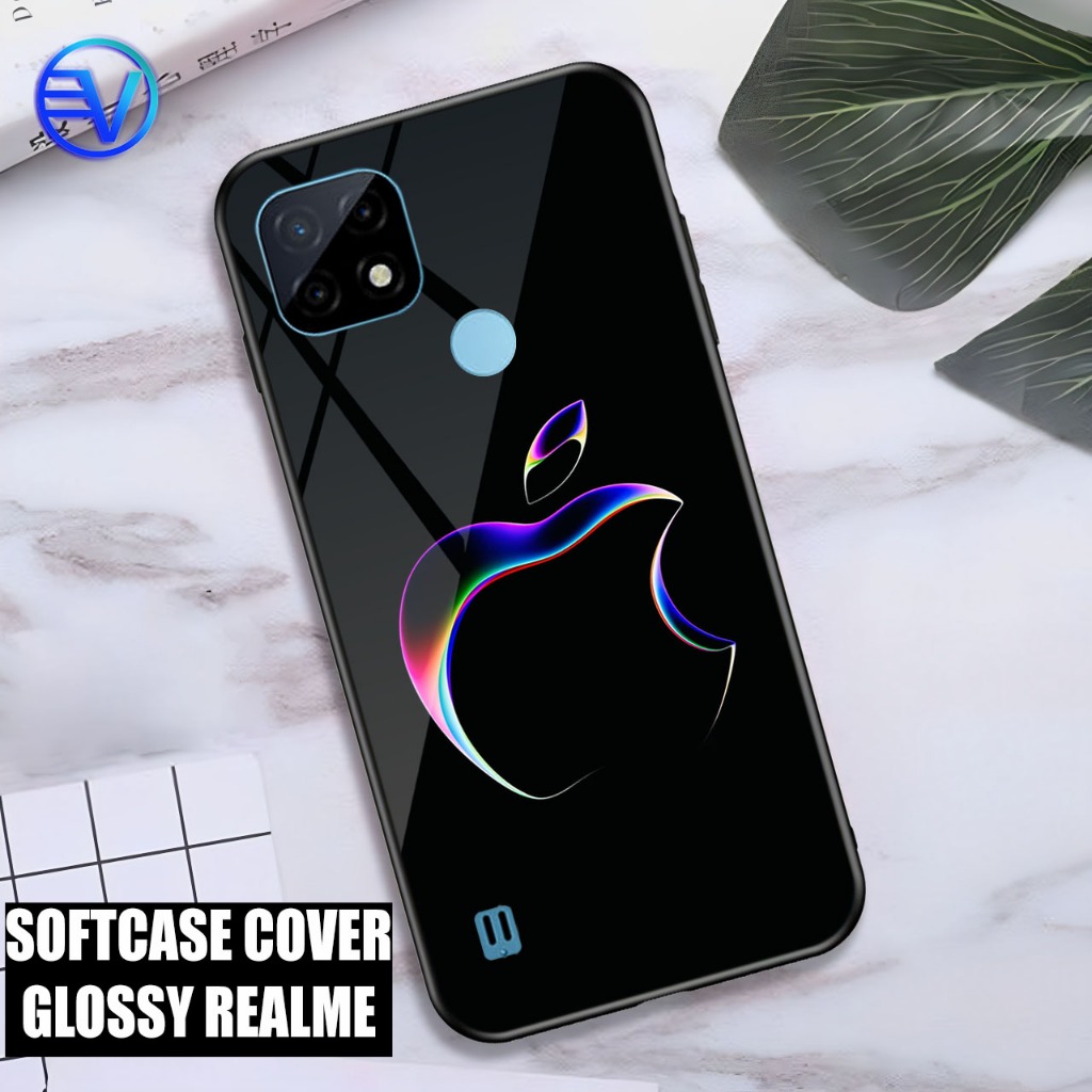 [ GT34 LOGO IPHONE ] Softcase REALME C21Y/C25Y/C20/C11 2021/C15/C21/NARZO 50A/NARZO 50i Case Kilau M