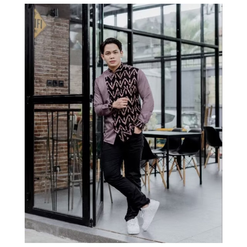 Kemeja Batik Pria NUC.ID Kemas 05 (Dusty Purple)