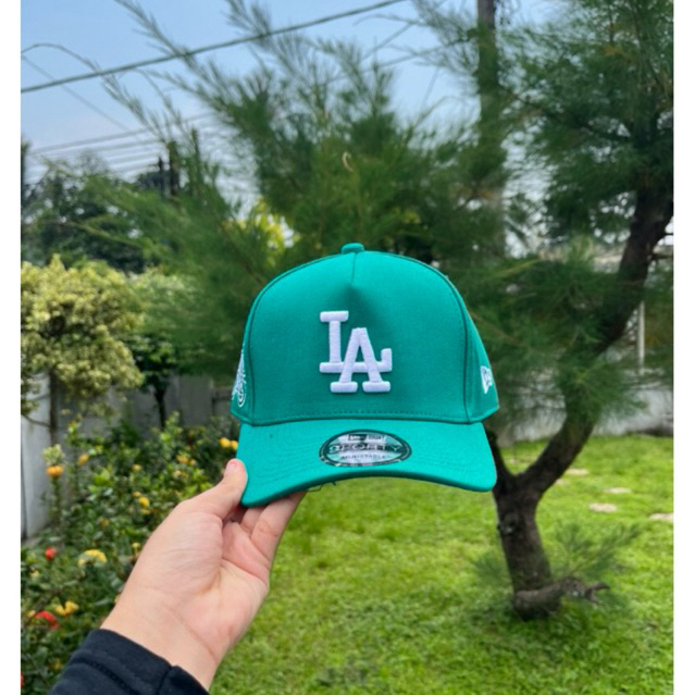 Topi baseball (warna hijau tosca) pria/wanita logo LA