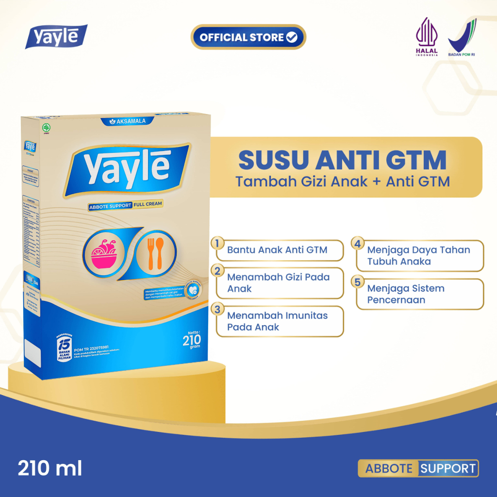 

Yayle Abbote Susu Full Cream - Menambah Nafsu Makan, Menjaga Sistem Pencernaan & Daya Tahan Tubuh