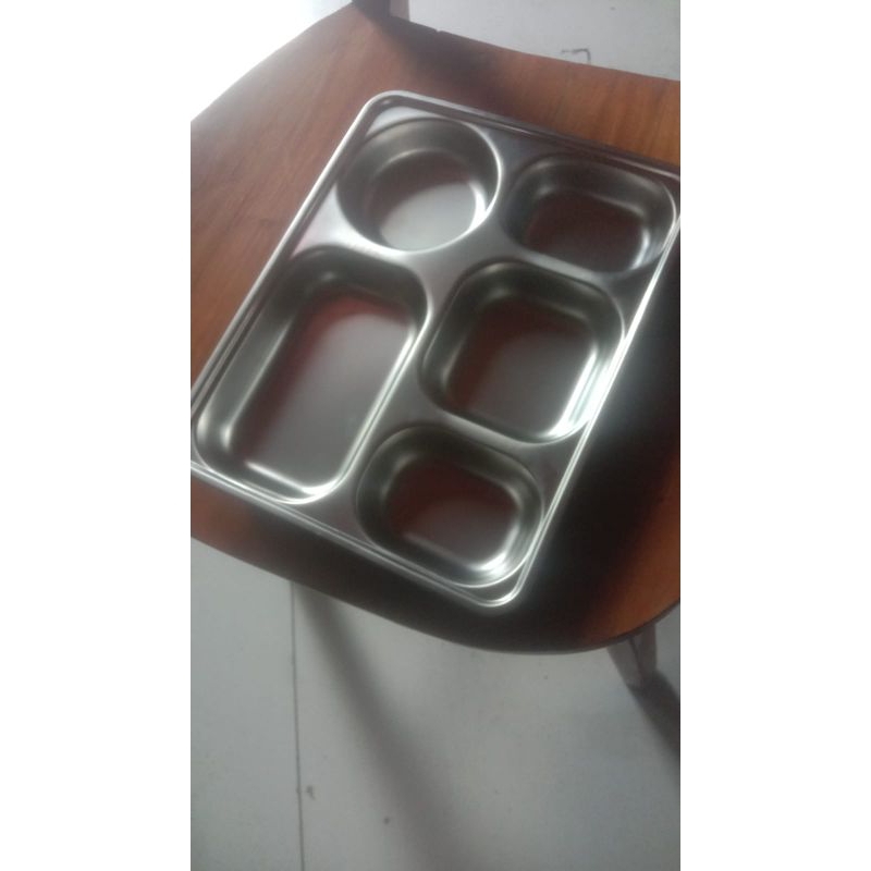 tempat makan stainless 5 sekat ompreng