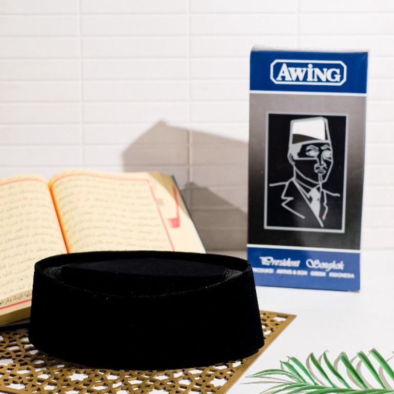 KODE N97R Songkok Awing  Peci Awing Hitam AC Tinggi 67891111213 Original Produk Bludru Halus Kopyah 