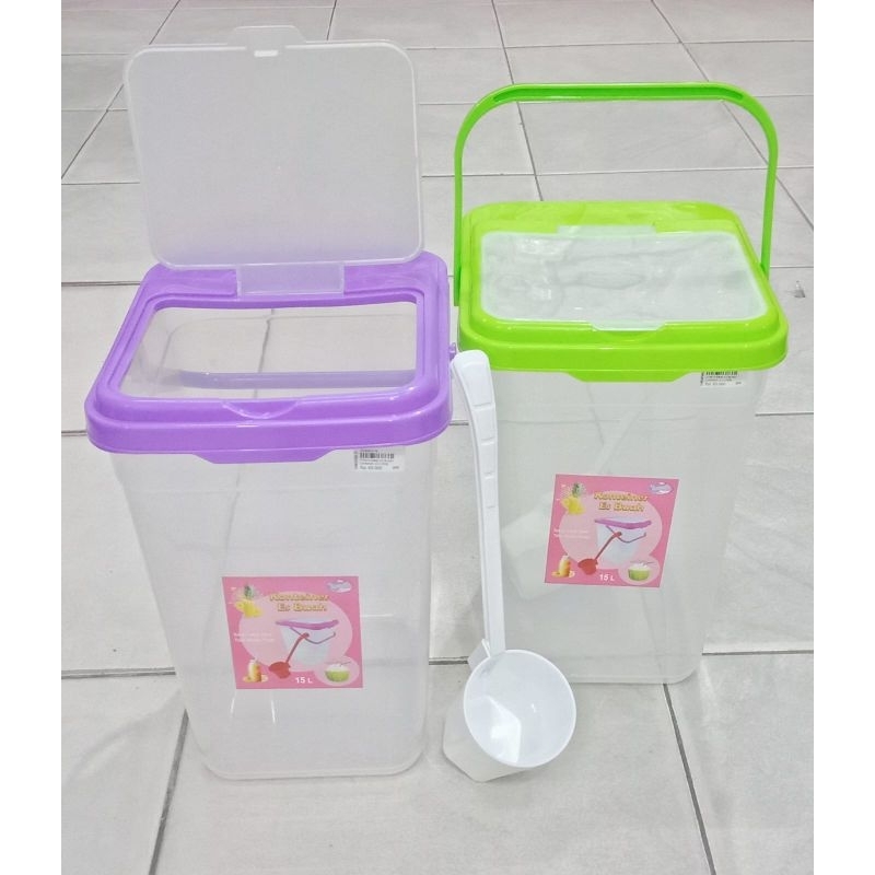 CONTAINER ES BUAH 15 LITER / TOPLES ES BUAH + CENTONG / TOPLES PLASTIK SERBAGUNA - LOVENIA