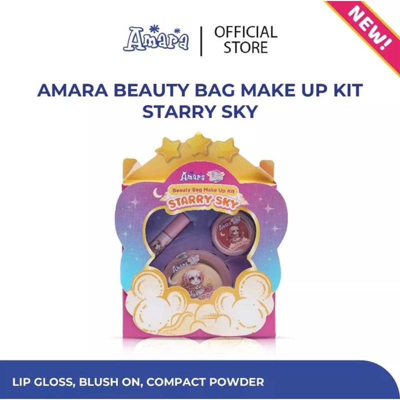 AMARA BEAUTY BAG MAKE UP KIT STARRY SKY - MAKE UP BAG - MAKE UP ANAK