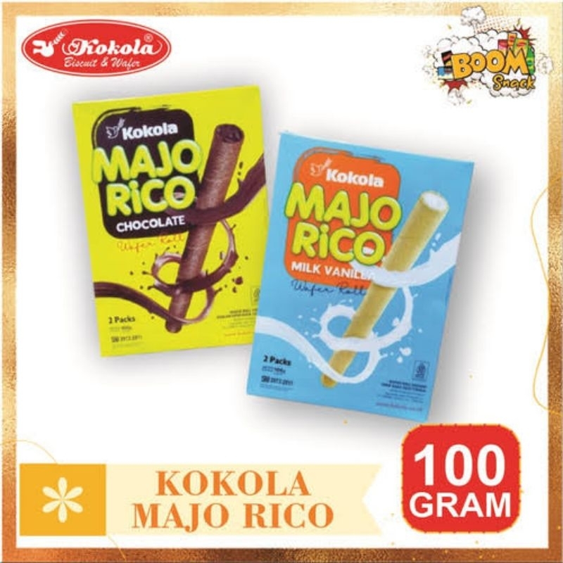 

Kokola Majo Rico Wafer Roll Rasa Vanilla & Coklat 100gr