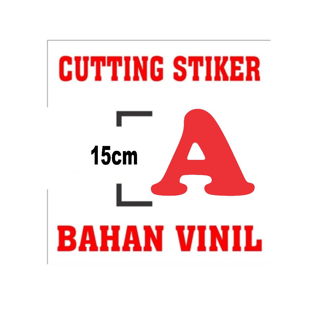 

stiker cutting huruf - warna merah satu warna - tinggi 15 cm,,,,