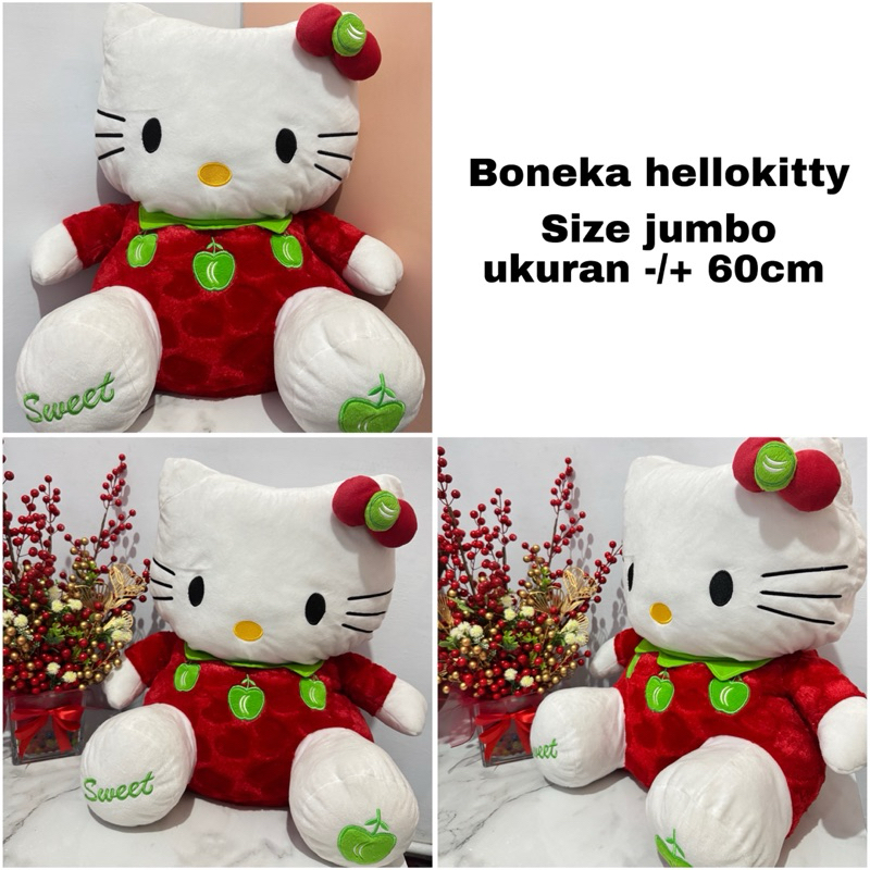 Boneka Hello Kitty Bahan Yelvo Kuallitas Import Jahitan Rapi Isi padat SNI Jumbo
