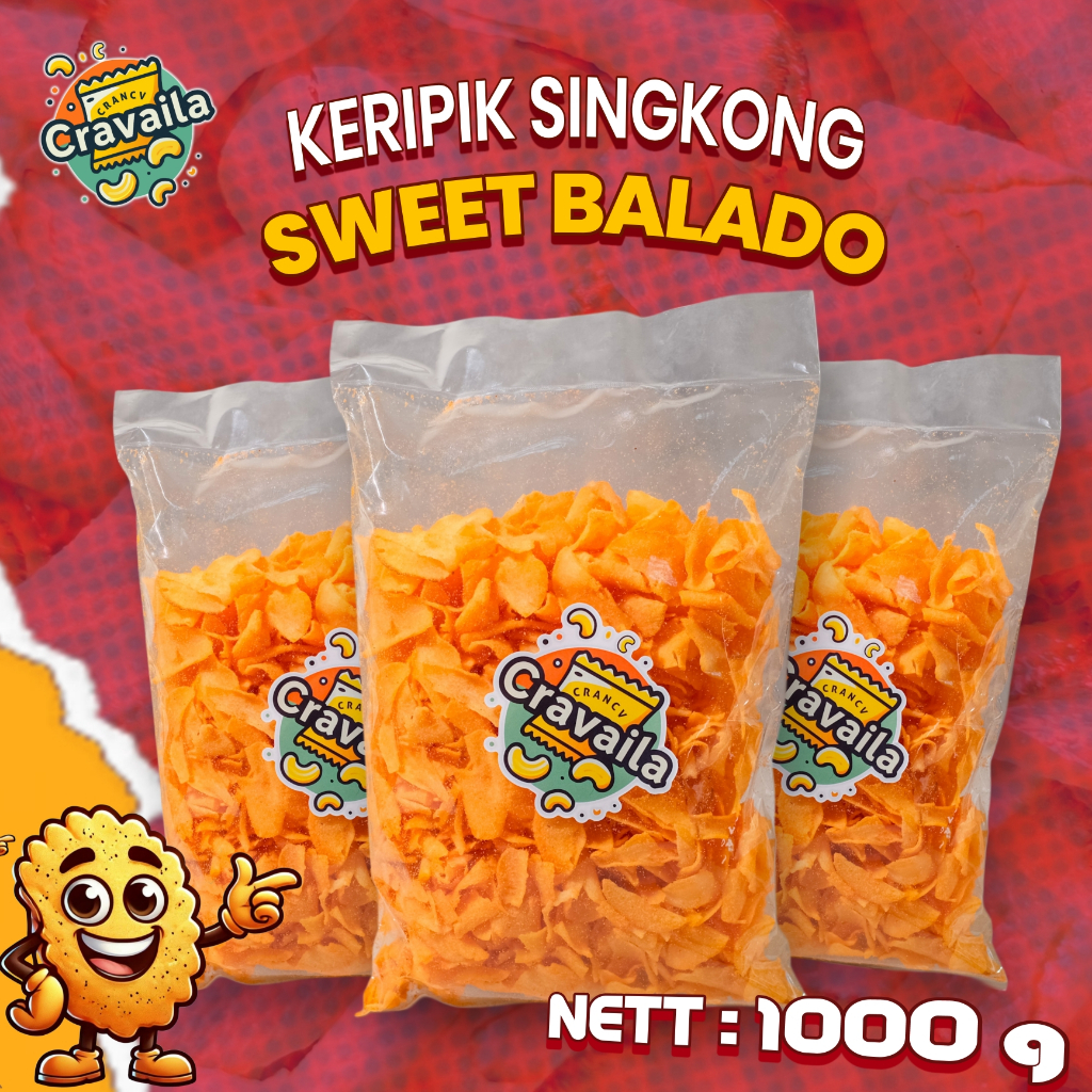 

Balado Manis Cravaila Kripik Singkong | Balado Manis, Gurih & Renyah - 1 Kilogram