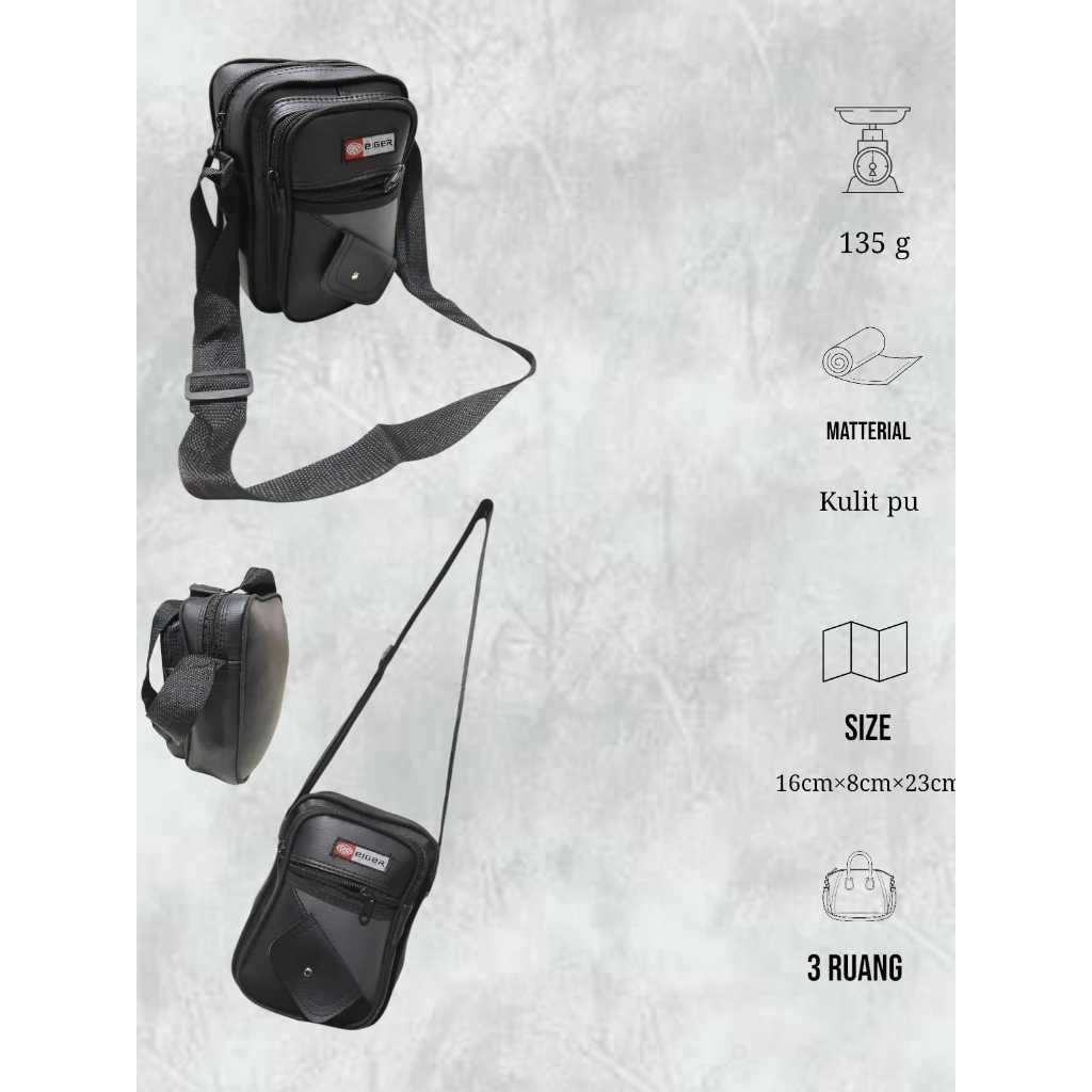 TAS SELEMPANG PRIA TERMURAH BAHAN KULIT SINTETIS - SLINGBAG PRIA TERMURAH