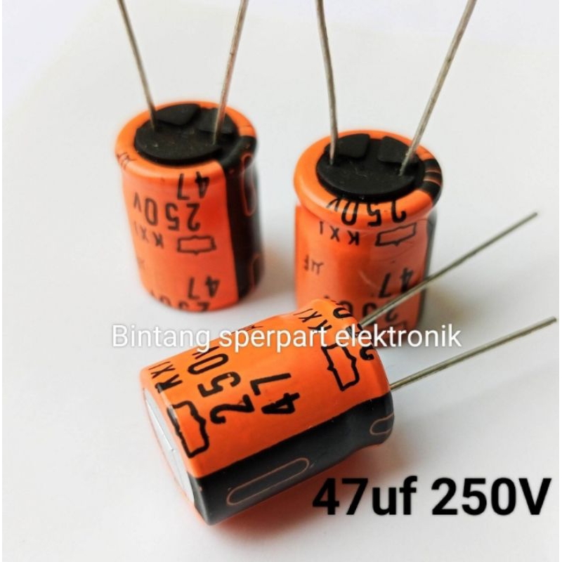 (1 Buah) KAPASITOR ELCO 47UF 250V CAPACITOR ELCO 47UF 250V KAPASITOR ELCO 250V 47UF ELCO 47UF 250VOL