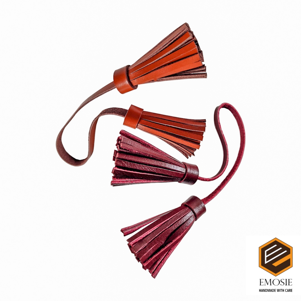 Tassel Rumbai Kulit Asli Gantungan Tas