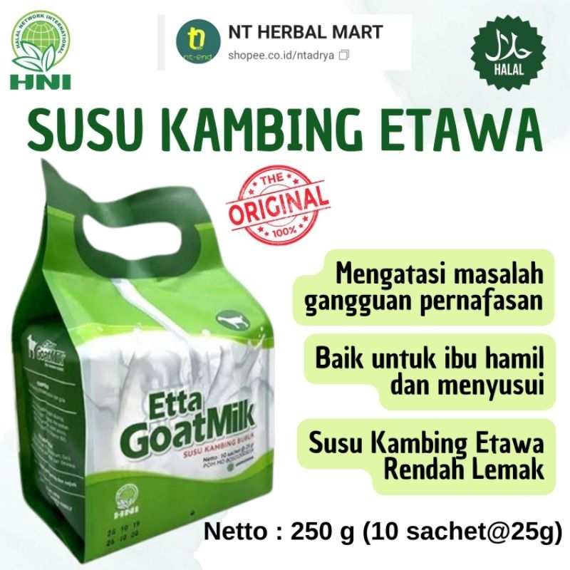 

SUSU KAMBING ETAWA BUBUK MENGATASI NYERI SENDI, ASMA, TBC ISI 20 SACHET