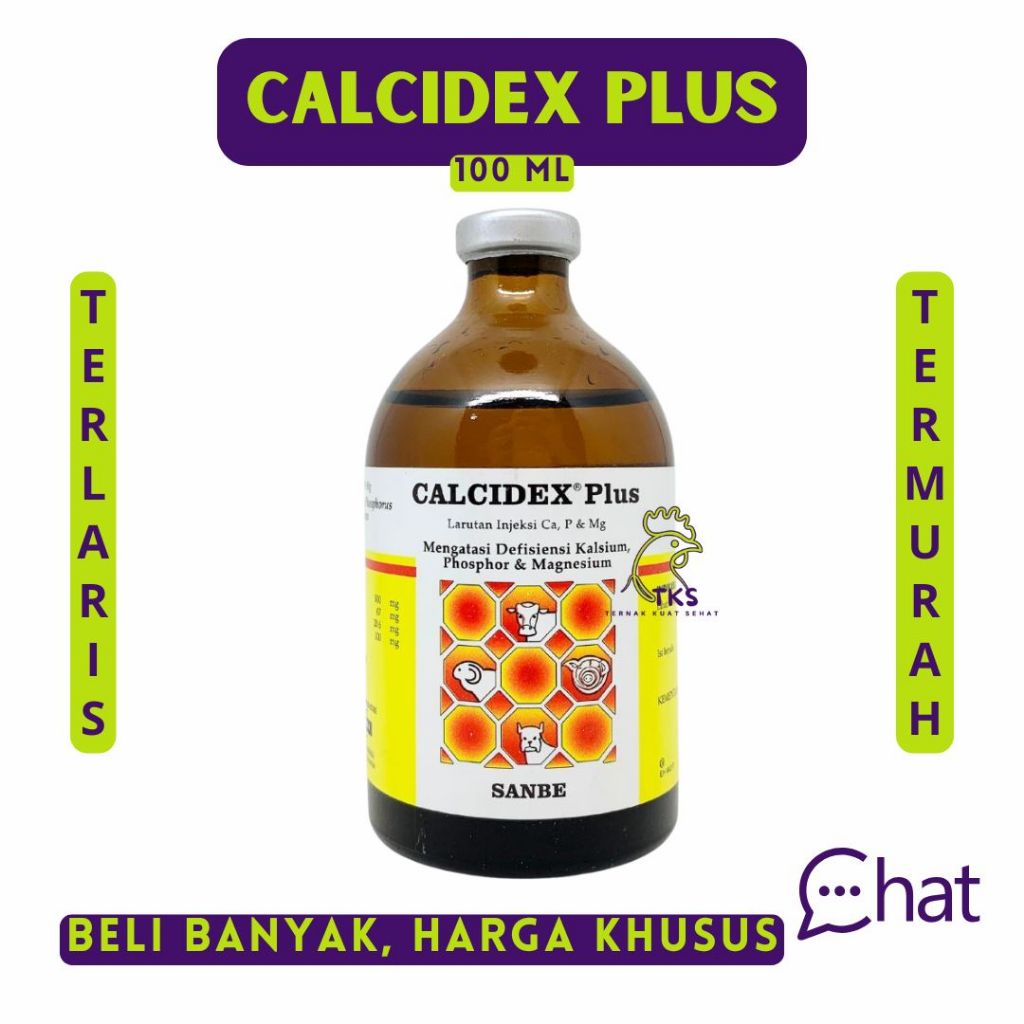 CALCIDEX PLUS Injeksi 100 ml Obat Sapi Kambing Lumpuh Injeksi Ampuh PT Sanbe Farma