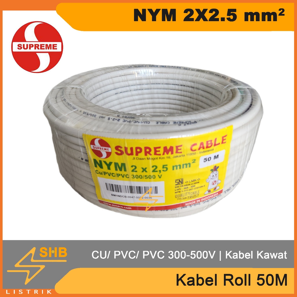 Supreme Kabel NYM 2x2.5 2x2,5 Roll 50 M Meter