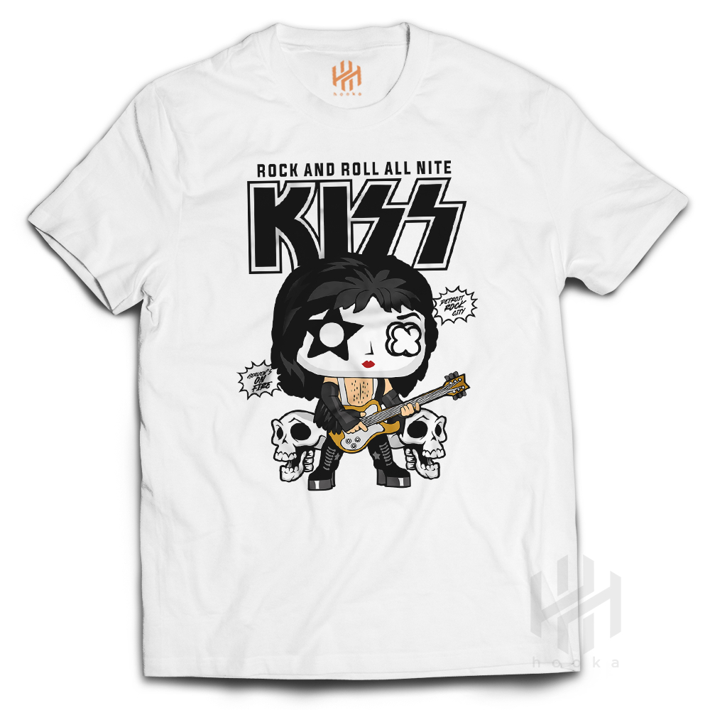 Kaos Metal Kiss Funko Pop Tshirt Bootleg Baju Band Kartun
