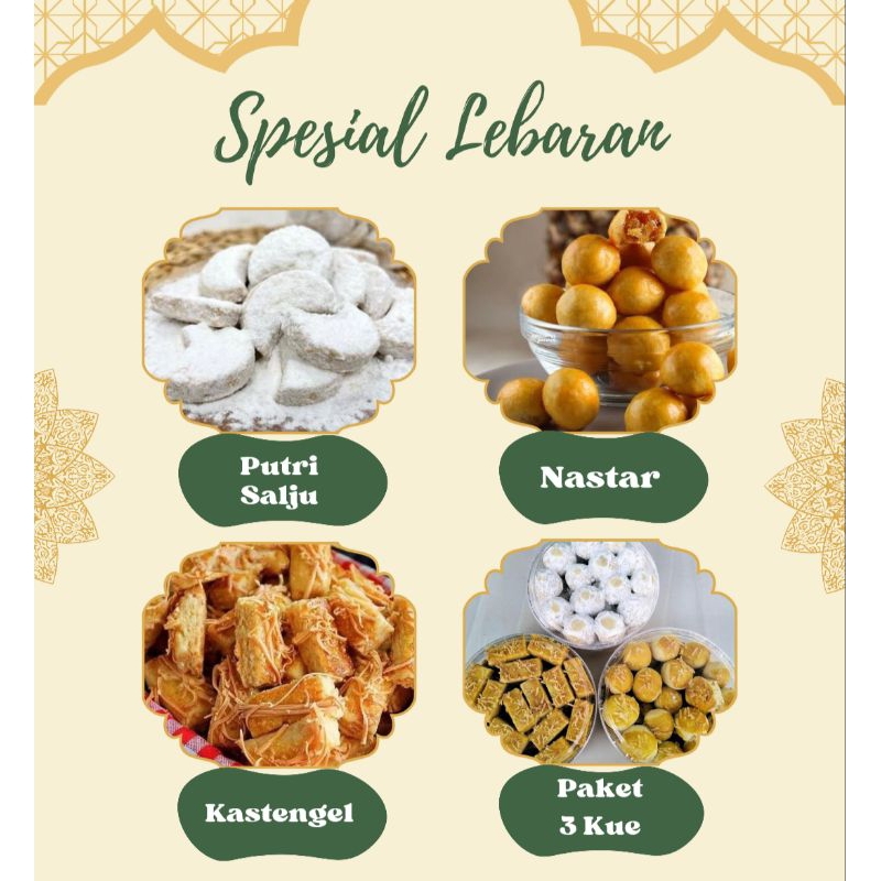 

Kue Kering Lebaran 250gr - Nastar, Kue Salju, dan Kastengel