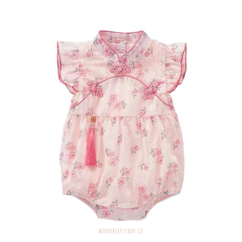 Moonberry - Yenna Cheongsam Jumper | Romper Jumper bayi perempuan/Cheongsam bayi perempuan/baju bayi