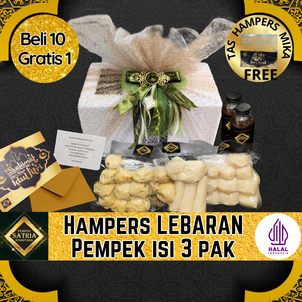 

Hampers Puasa Ramadhan Lebaran Idul fitri Hadiah Parsel Parcel Kado Bingkisan Makanan Pempek empek mpek Frozen isi 3 pack