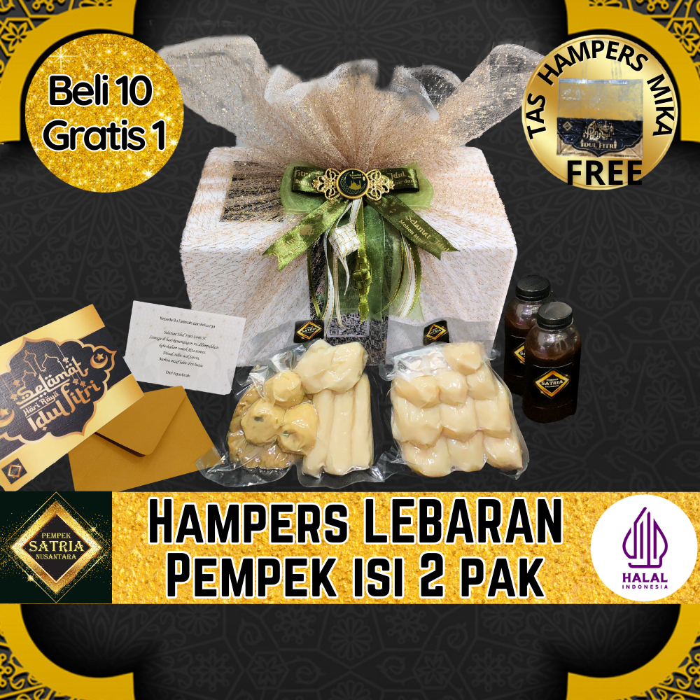 

Hampers Puasa Ramadhan Lebaran Idul Fitri parcel parsel gift kado mpek empek Pempek SATRIA beku frozen isi 2 pack