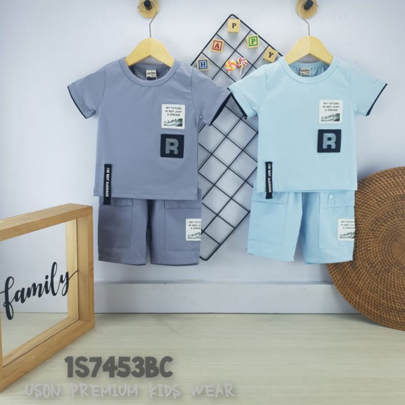 Setelan anak Uson 7453 celana katun size S-130