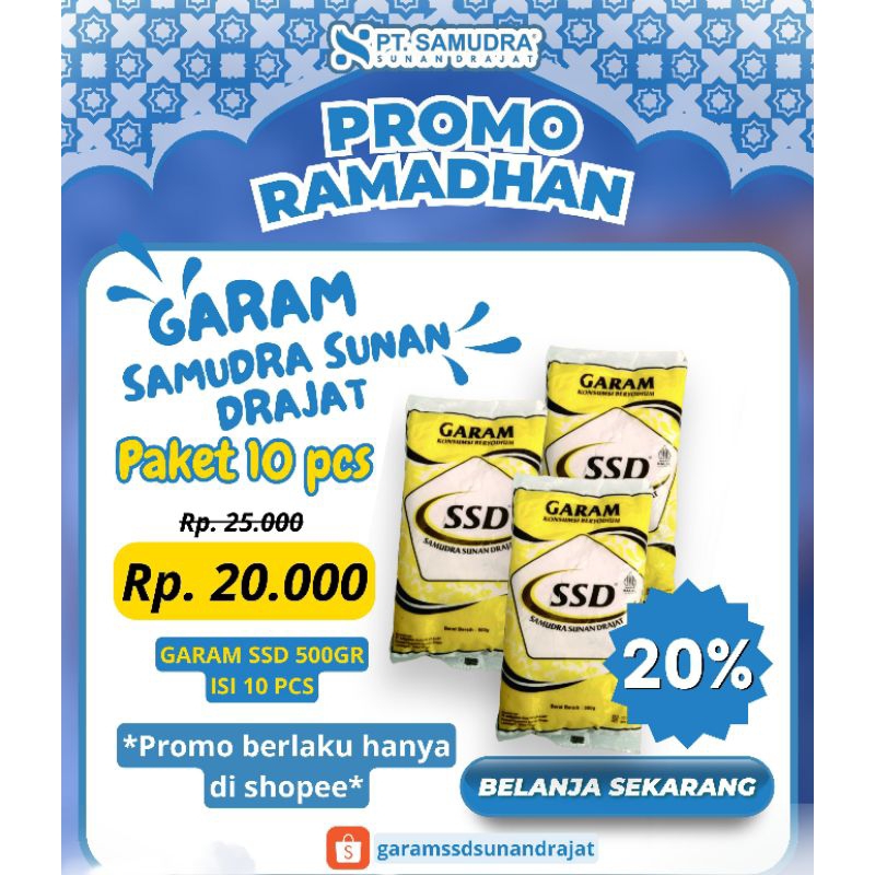 

PAKET 10 PCS GARAM DAPUR SSD 500gr