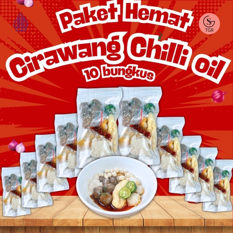 

CIRAWANG EKO CHILLI OIL 10 BKS BASO CIRAWANG EKONOMIS CHILLI OIL Food Kaldu Bawang Pedas Chili Kuah Instan Seblak
