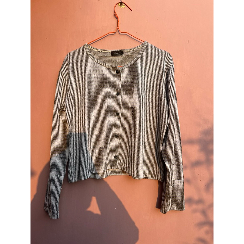 preloved pribadi blazer crop bahan semi rajut