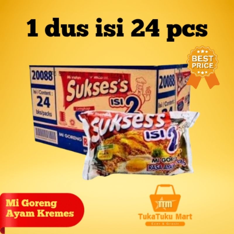 

mie sukses rasa ayam kremes/mie goreng sukses rasa ayam kremes 1 dus isi 24 bungkus