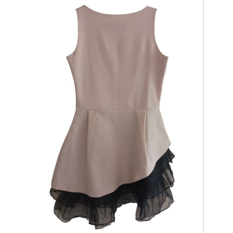 Mini Dress Satin cream Pesta wanita Mix tutu