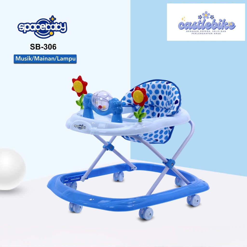 Spacebaby SB306 Baby Walker Roller IC Music n Light Sunflower Toy