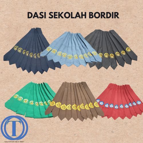 DASI MERAH, MI, SMP, SMA BORDIR BAHAN FAMATEX NAGATEX