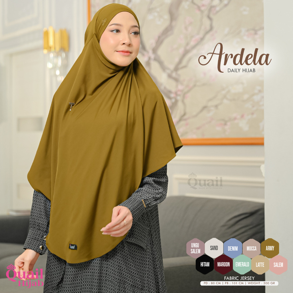 ARDELA French Khimar Instan Quail Hijab Original Jilbab Jersey Premium Terbaru